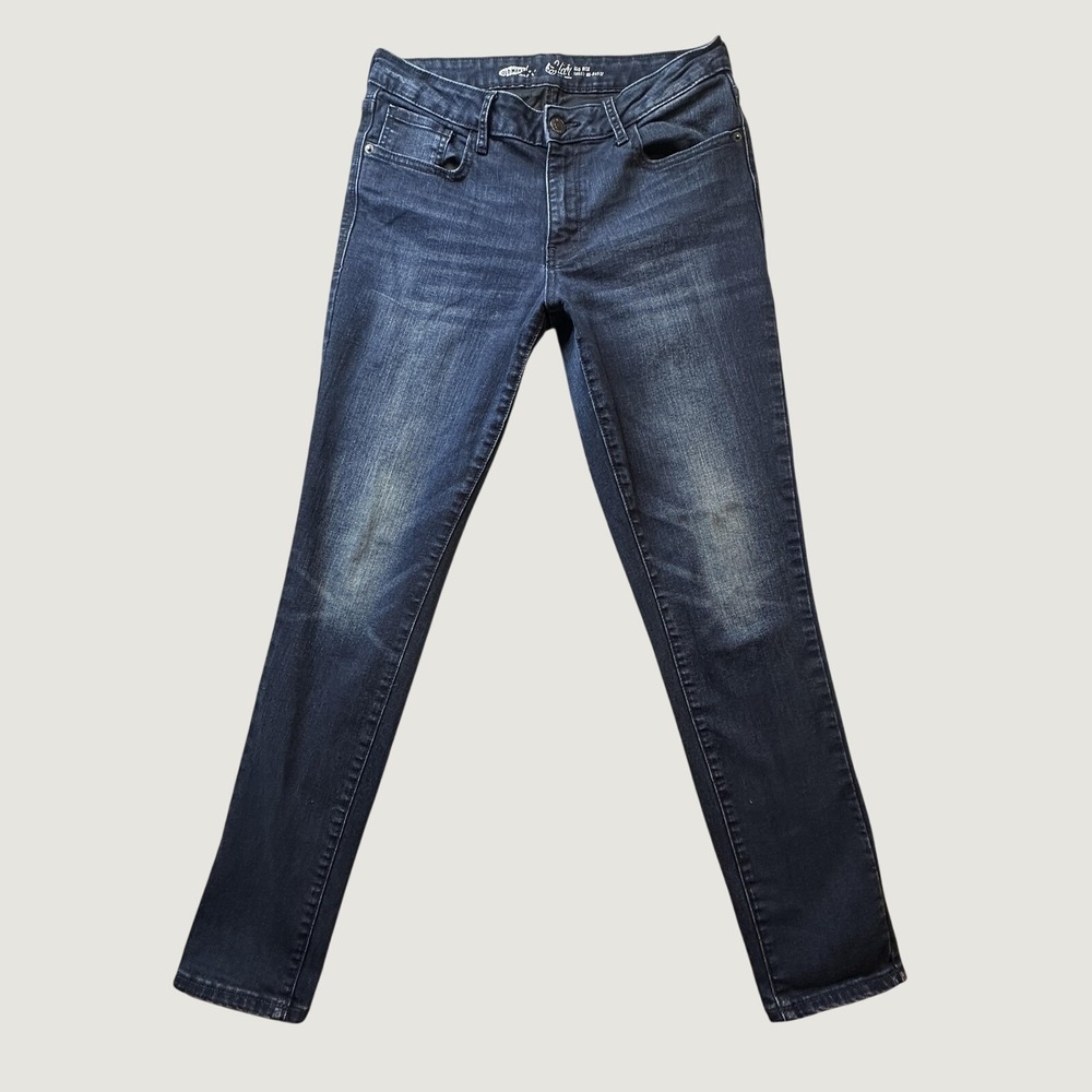 Old Navy Jeans Womens 12 The Rockstar Mid Rise Indigo Blue Stretch Denim Regular